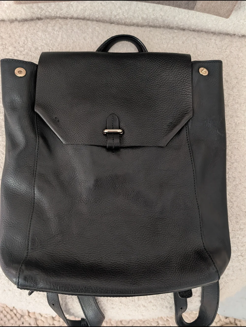 Women's Black Leather Backpack - Classic Everyday Carry